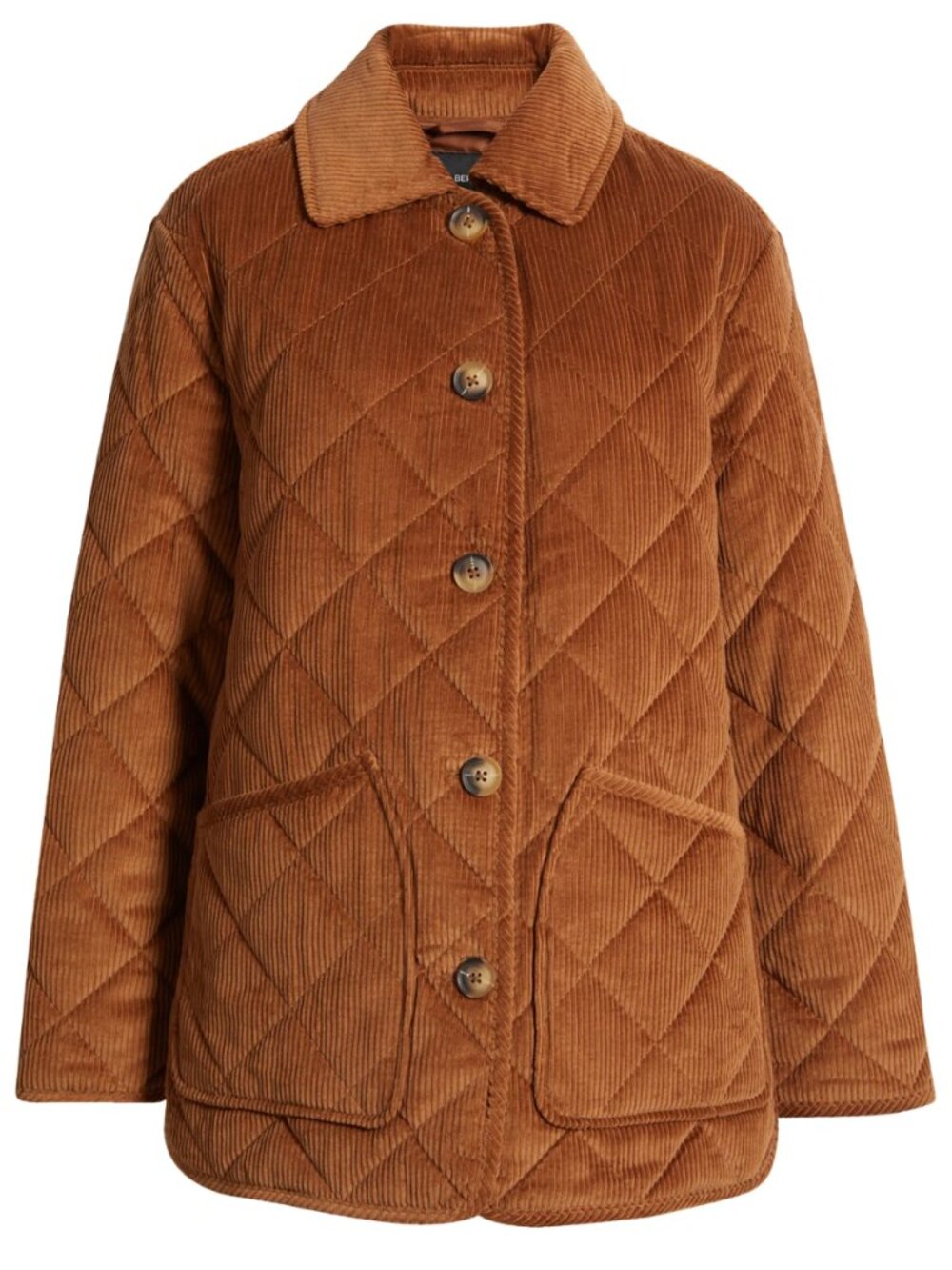 Bernardo Corduroy Quilted Jacket Cognac Barn Chore Coat Water Resistant NWT - Picture 6 of 6